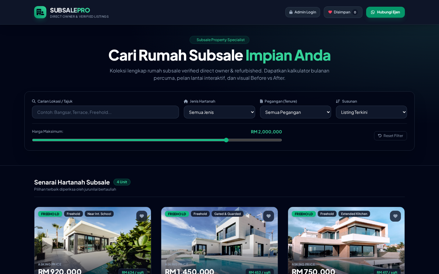 Website ahli LinkBisnes: SubsalePro dipaparkan pada skrin laptop